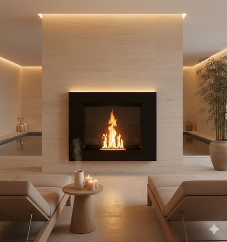 🪶 Biokominek portalowy – eleganckie serce nowoczesnego wnętrza