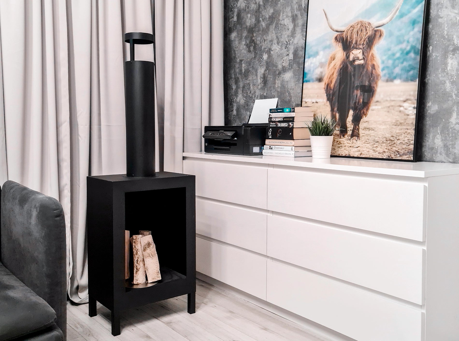 Biokominek wolnostojący Kozen czarny mat