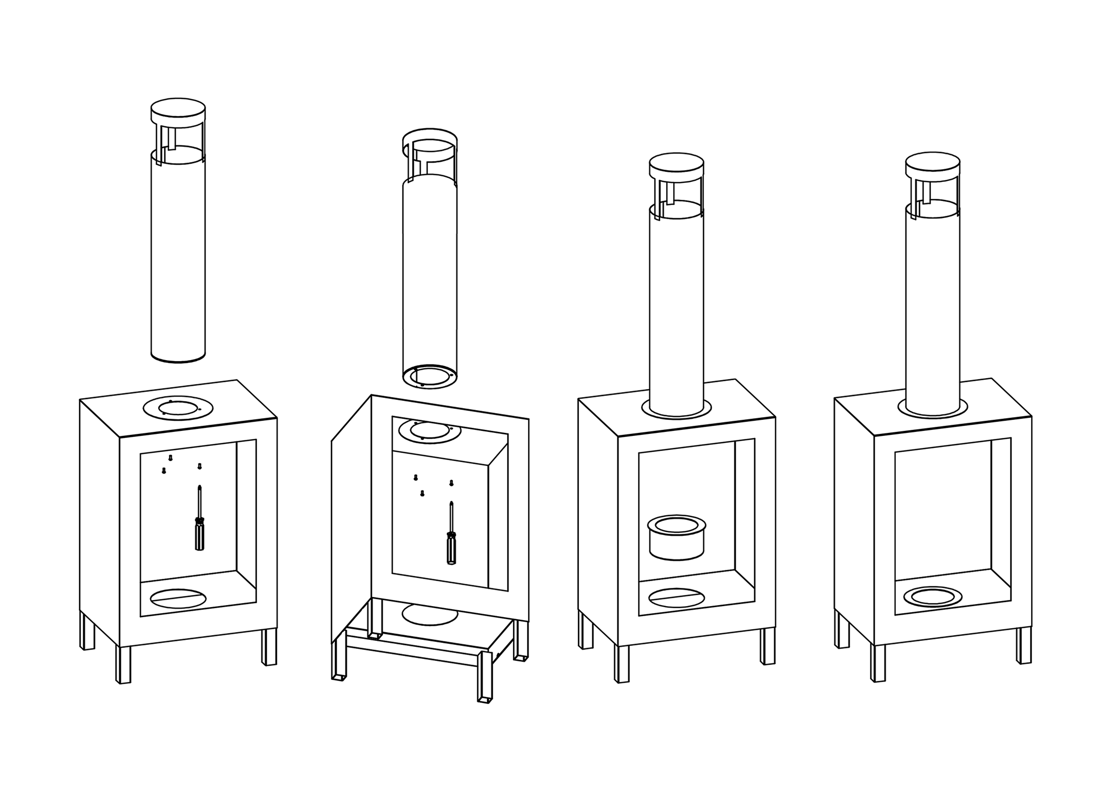 Biokominek wolnostojący Kozen czarny mat