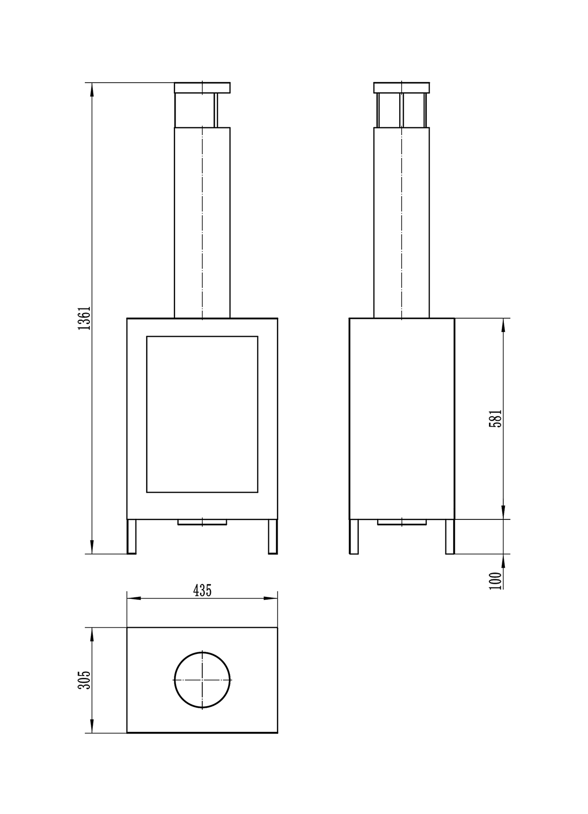 Biokominek wolnostojący Kozen czarny mat