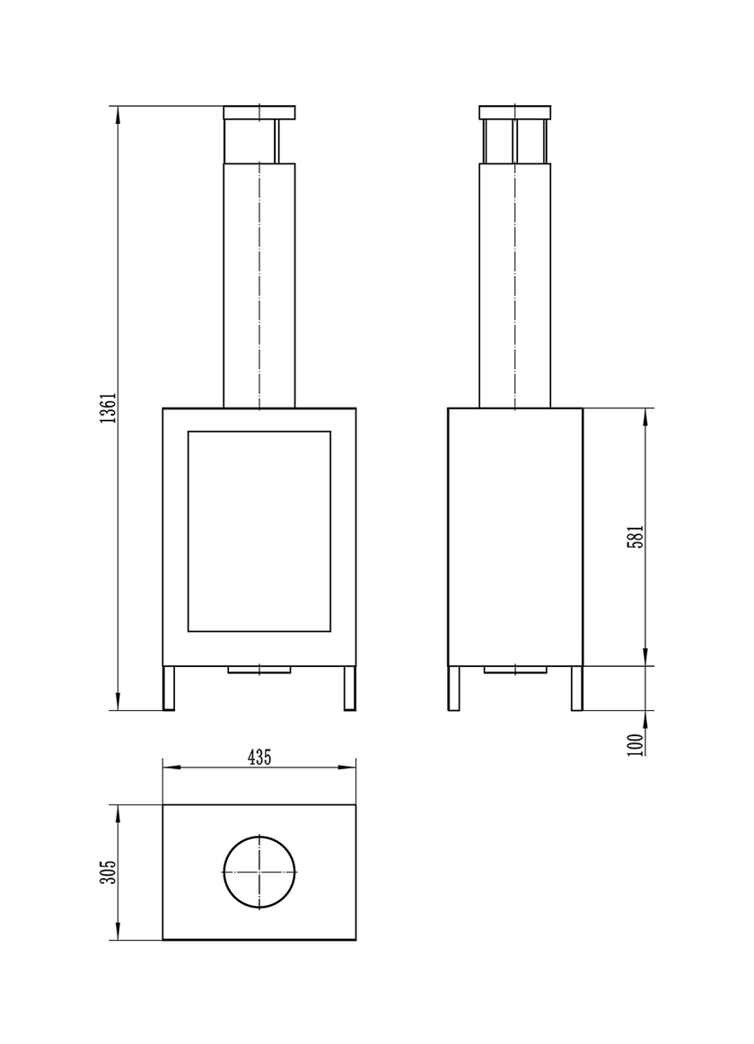 Biokominek wolnostojący Kozen czarny mat