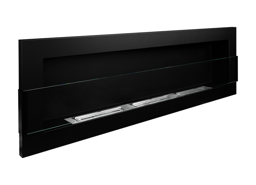 Biokominek wiszący z szybą 1200×400 czarny strukturalny mat