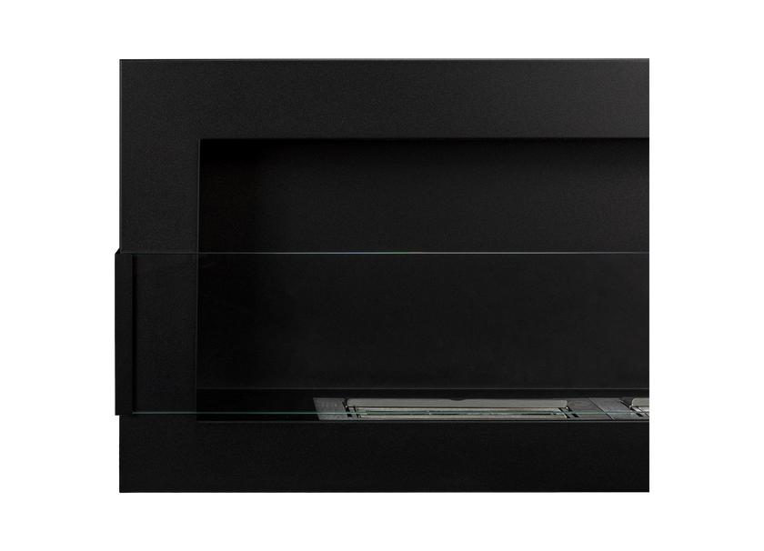 Biokominek wiszący z szybą 1200×400 czarny strukturalny mat