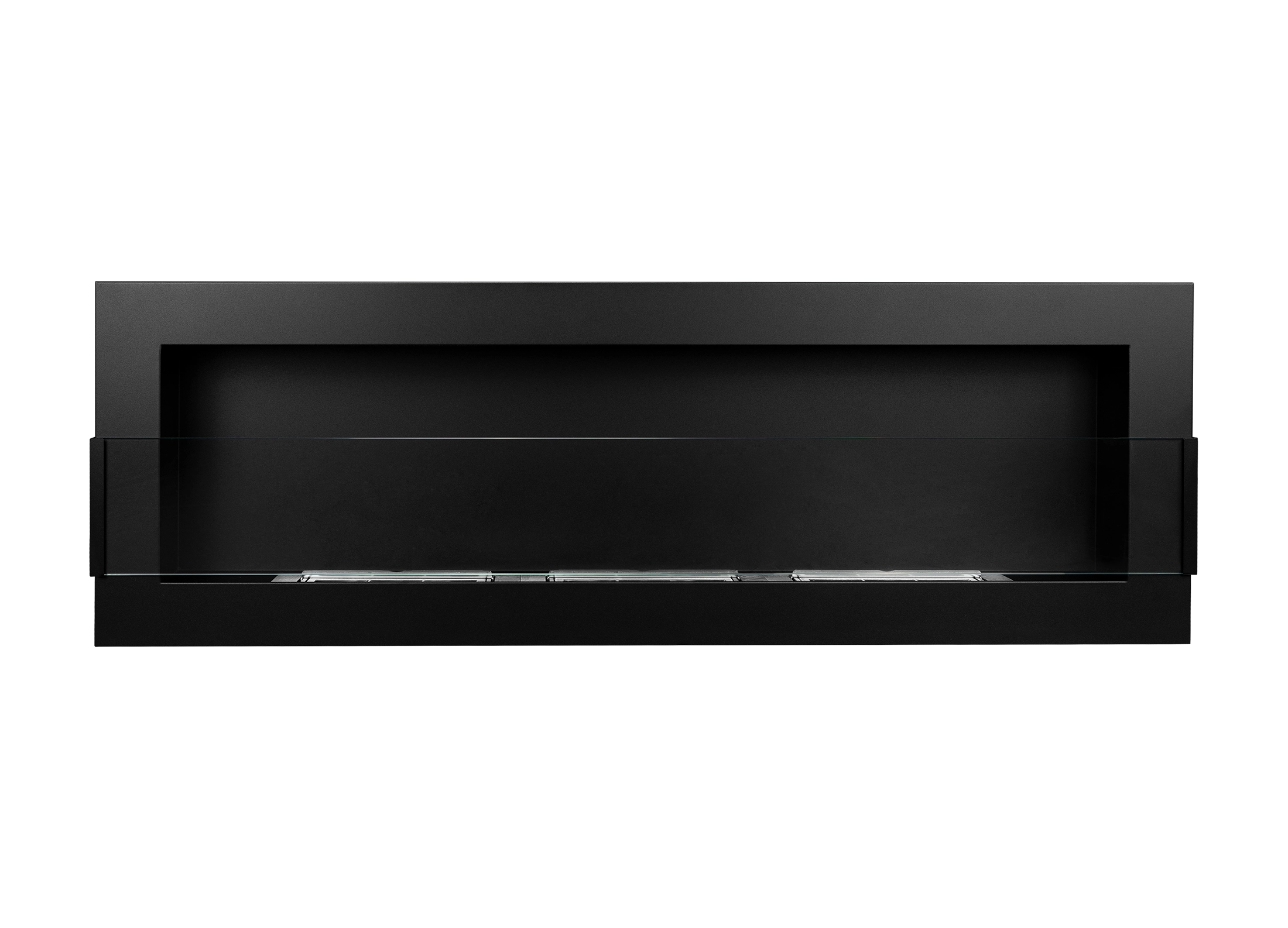 Biokominek wiszący z szybą 1200×400 czarny strukturalny mat