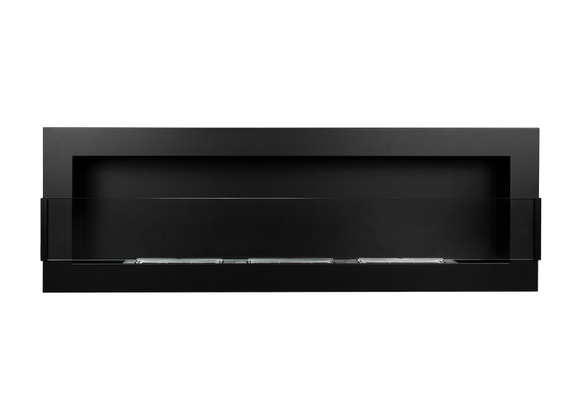 Biokominek wiszący z szybą 1200×400 czarny strukturalny mat