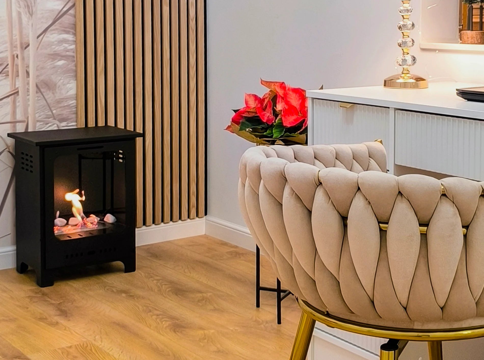 Biokominek wolnostojący Koza Mini czarny mat z szybą