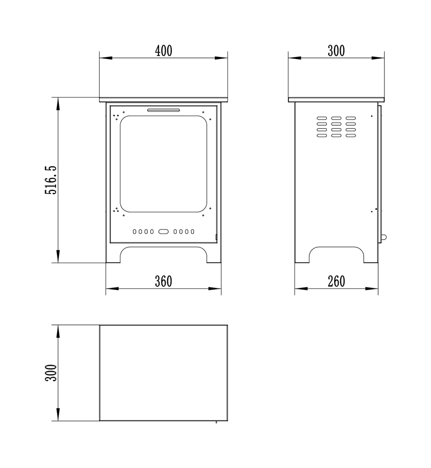 Biokominek wolnostojący Koza Mini czarny mat z szybą