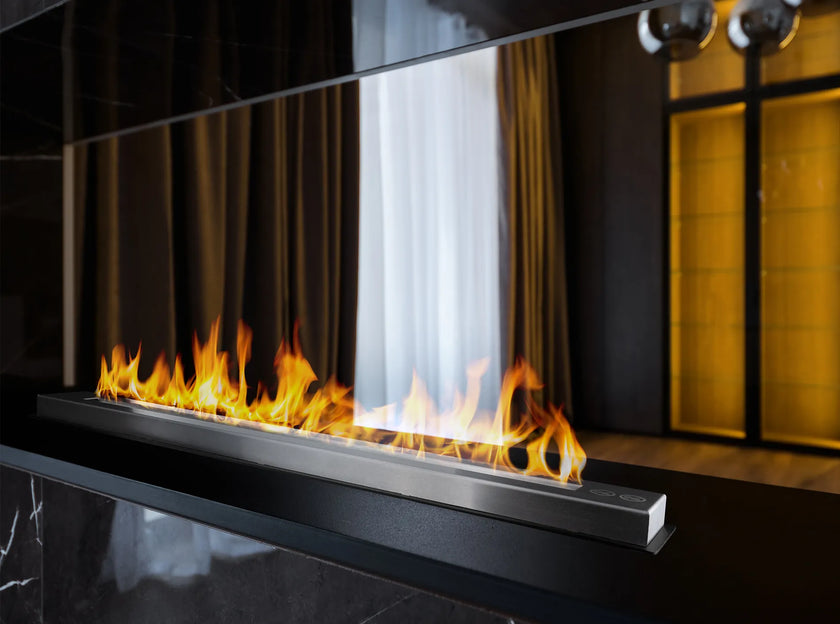 Biokominek do zabudowy Wkład Liniowy Palnik 900 (czarny mat)