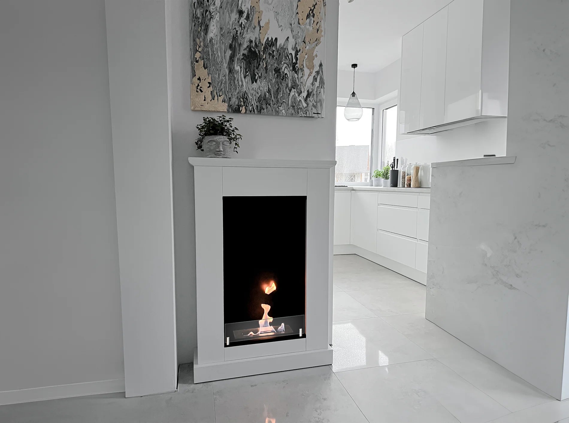 Pula Mini portal bio-fireplace with glass