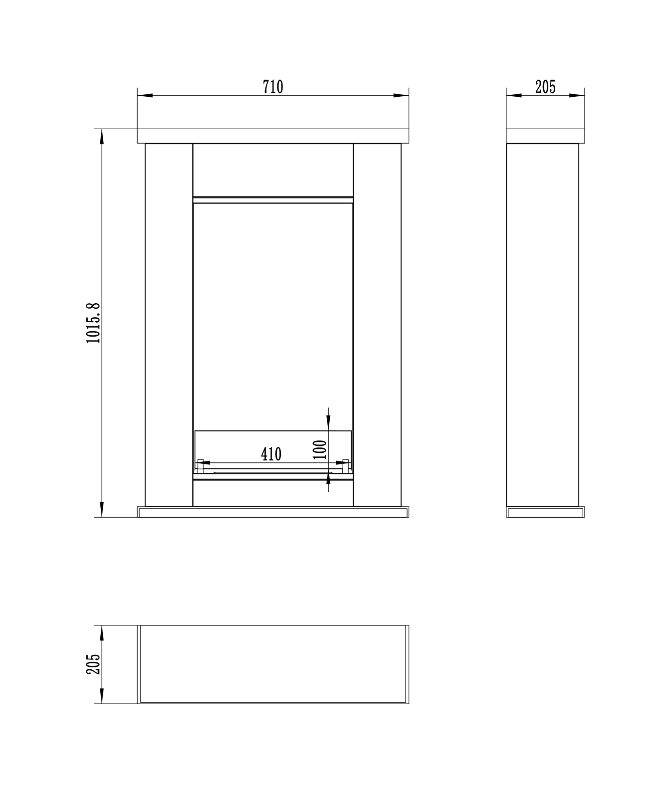 Pula Mini portal bio-fireplace with glass