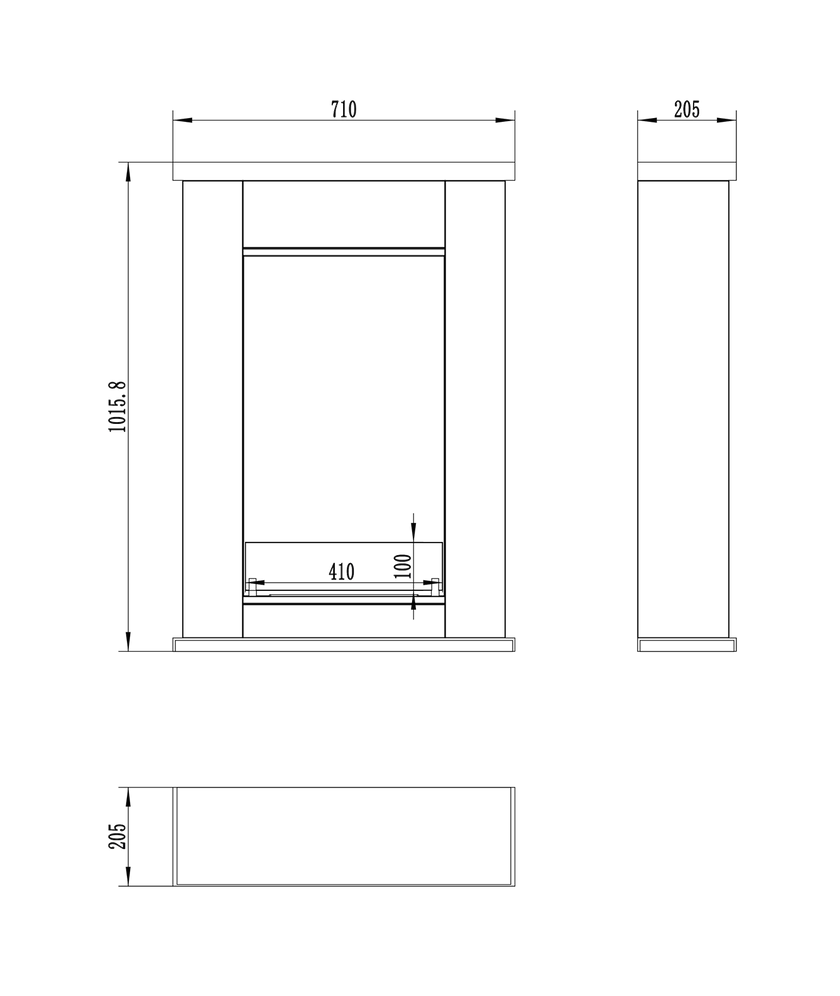 Pula Mini portal bio-fireplace with glass