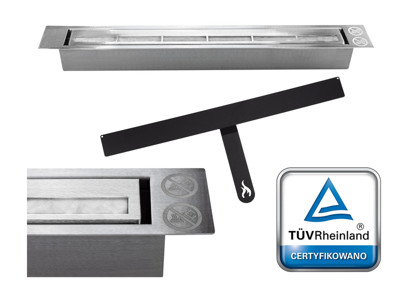 Biokominek wiszący z szybą 900×400 BOX biały strukturalny mat