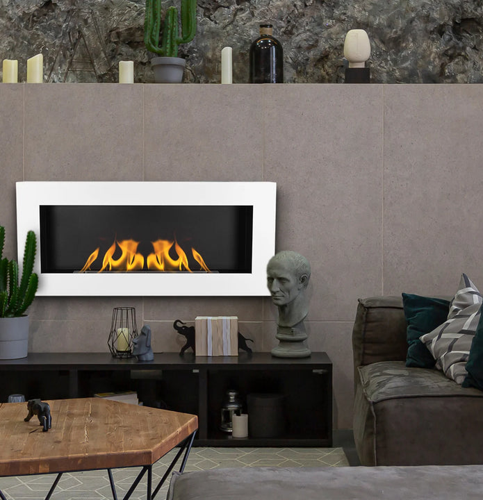 Biokominek wiszący 900x400 Box biały strukturalny mat