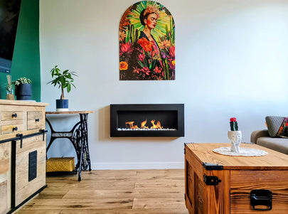 Biokominek wiszący 900×400 BOX czarny strukturalny mat