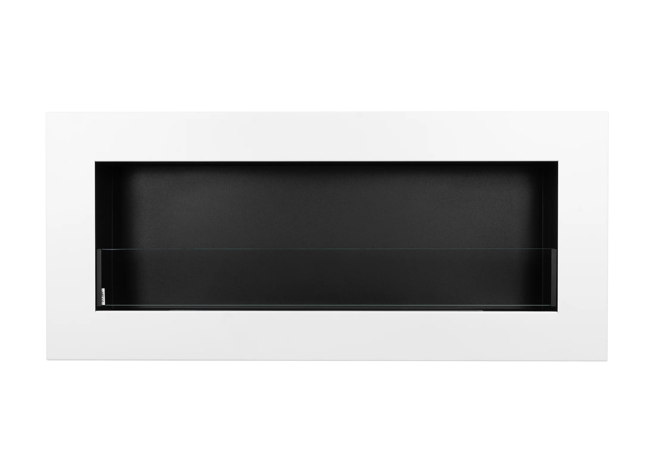 Biokominek wiszący z szybą 900×400 BOX biały strukturalny mat