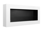 Biokominek wiszący z szybą 900×400 BOX biały strukturalny mat