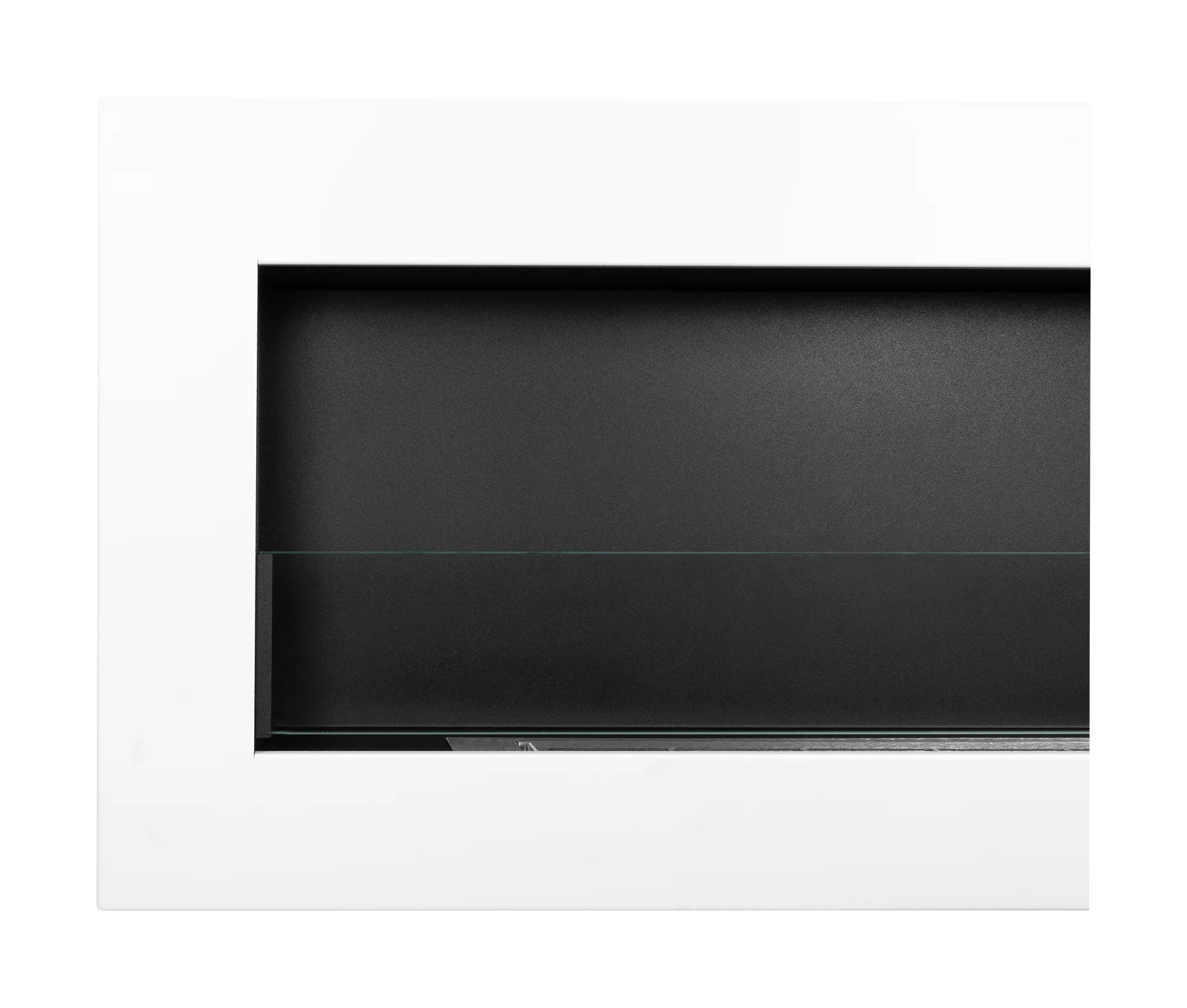 Biokominek wiszący z szybą 900×400 BOX biały strukturalny mat