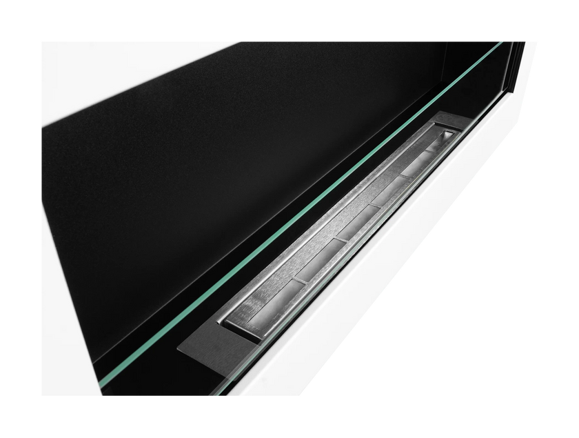 Biokominek wiszący z szybą 900×400 BOX biały strukturalny mat