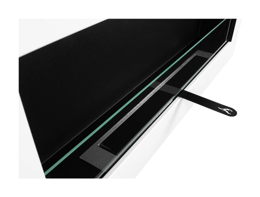 Biokominek wiszący z szybą 900×400 BOX biały strukturalny mat