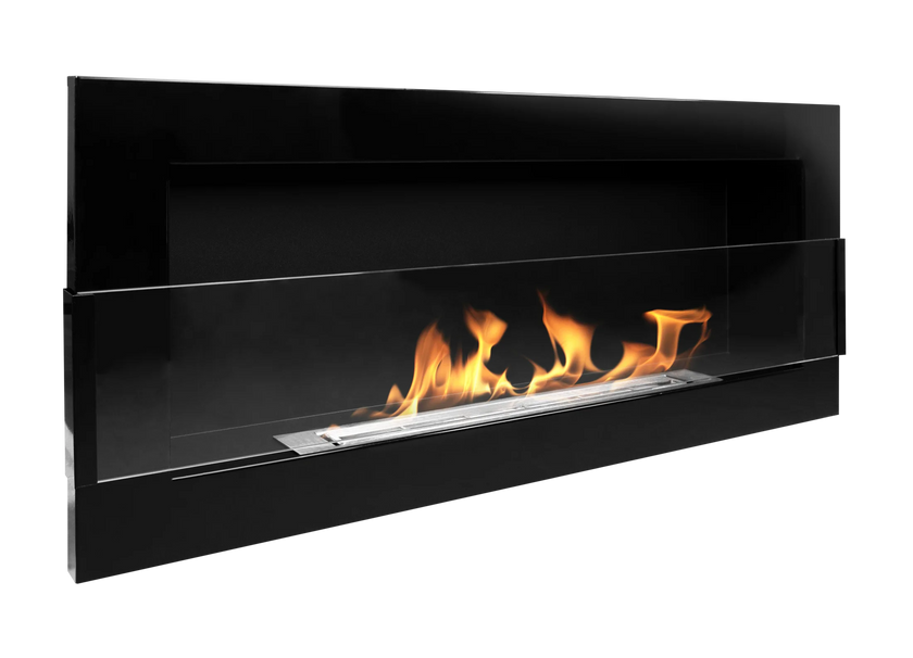 Biokominek wiszący 900×400 czarny połysk