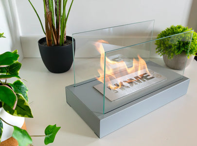 Biokominek wolnostojący Home  szary strukturalny Mat