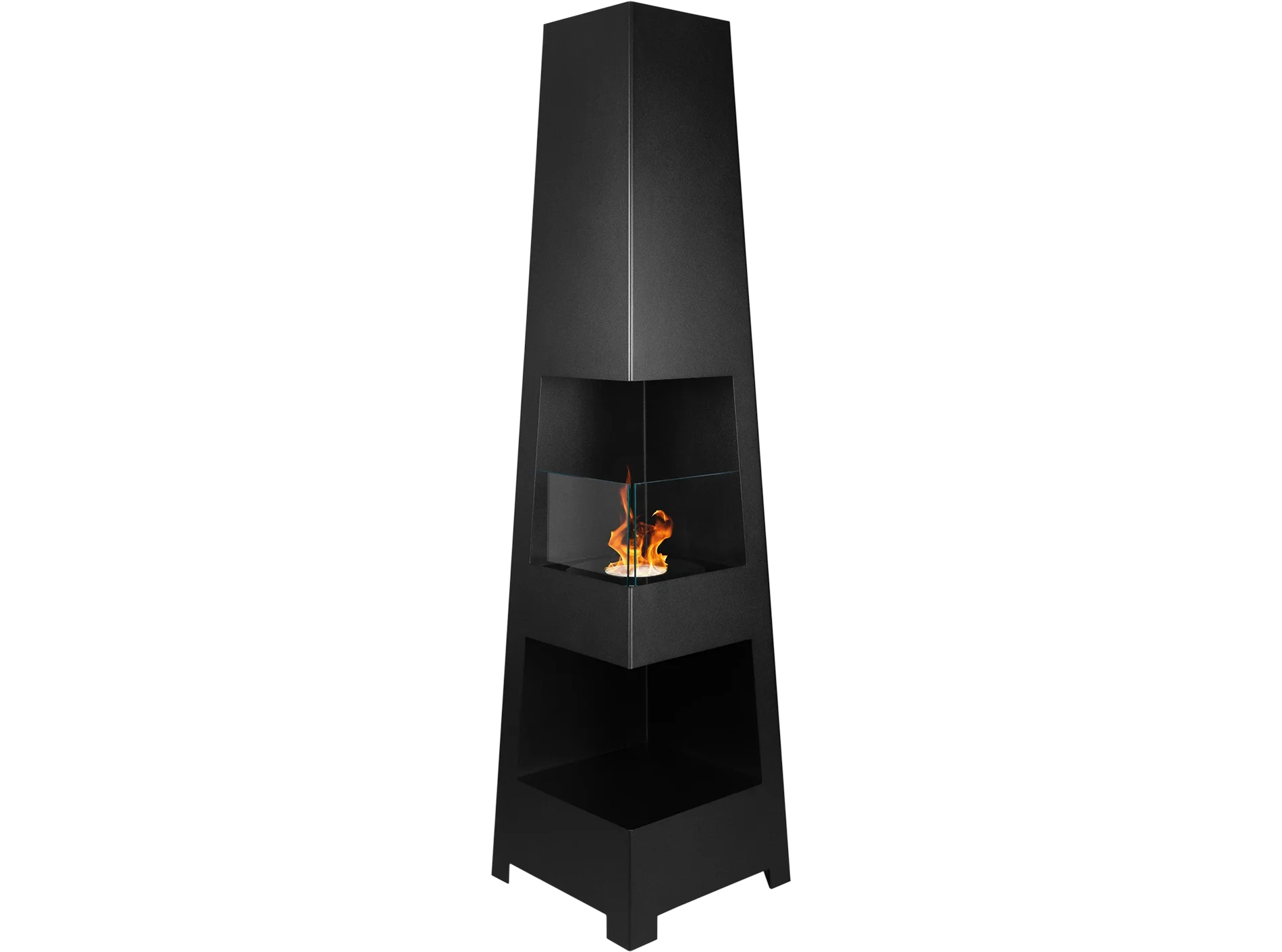 Biokominek wolnostojący Pyramid Garden czarny mat