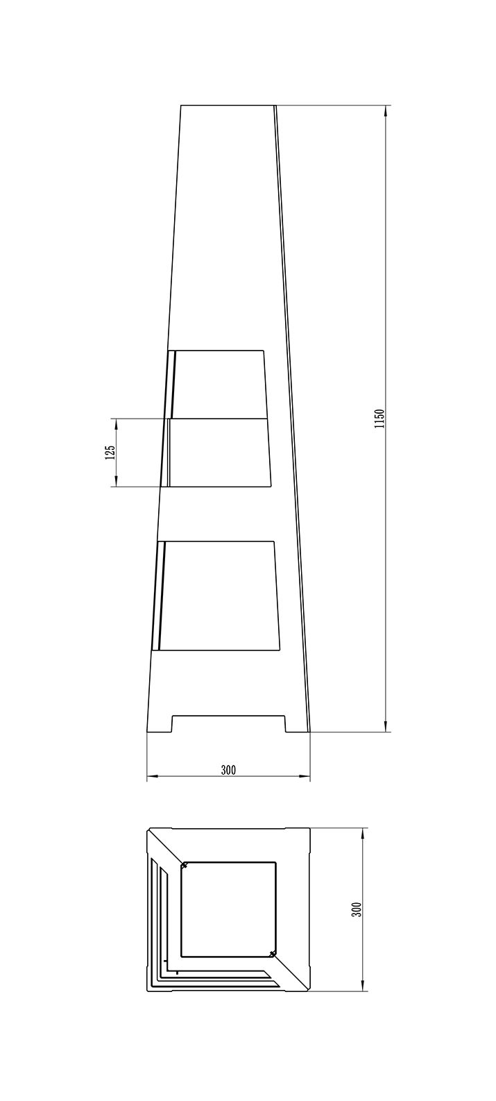 Biokominek wolnostojący Pyramid Garden czarny mat