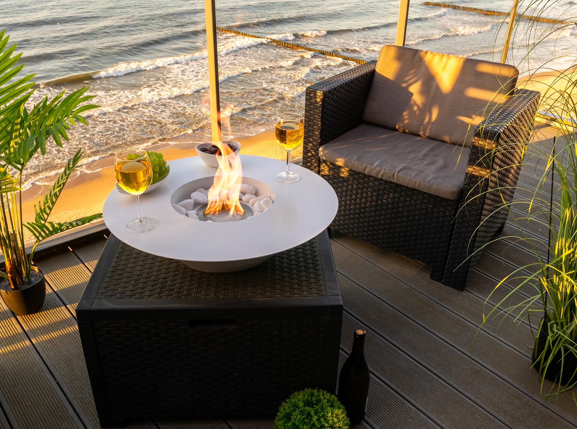 Biokominek wolnostojący Universe biały mat