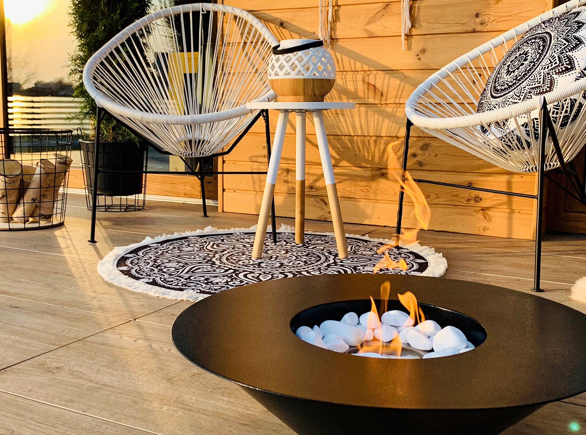 Biokominek wolnostojący Universe czarny mat