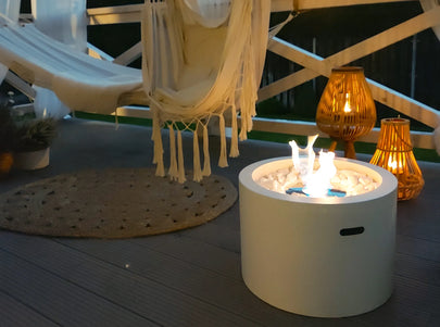 Moon freestanding bio-fireplace, white matt