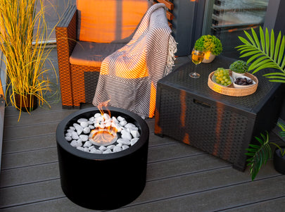 Biokominek wolnostojący Moon czarny mat