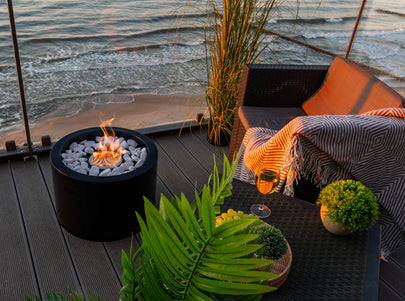 Biokominek wolnostojący Moon czarny mat