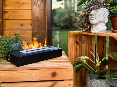 Freestanding bio-fireplace Glow, black matt