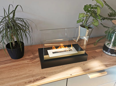 Freestanding bio-fireplace Glow, black matt